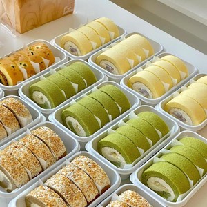 กล่องเค้กโรลแฟนซีภาชนะใส่โดนัทและเบเกอรี่ทรงสี่เหลี่ยมสีขาวสำหรับกล่องเค้กแซนวิชพร้อมช่อง - Product Image 3