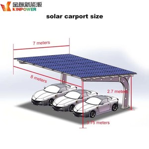 Abri de stationnement <span class=keywords><strong>solaire</strong></span> photovoltaïque connecté au réseau de 12,39 kW pour <span class=keywords><strong>3</strong></span> <span class=keywords><strong>voitures</strong></span>, usage commercial - Product Image 2