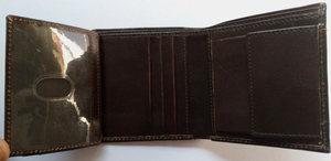 Billeteras de cuero de anilina de grano completo Vintage plegable flor larga satén marca personalizada 11,00 cm X 9,00 cm X 1,00 cm pedido mínimo - Product Image 3