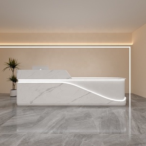 Mostrador de Recepción de Diseño Moderno en Madera para Salón de Belleza, Clínica Dental, Clases de Danza, Recepción de Empresa, para Escuelas y Hospitales - Product Image 3