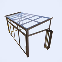 Techo Retráctil Inclinado de Aleación de Aluminio y Vidrio Templado, Moderna Terraza Exterior para Dormitorio, Jardín o Villa Residencial
