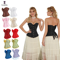 6 Couleurs – Nouveaux Corsets Bustiers Vintage Grande Taille Écologiques avec 6 Broches pour Femmes – Style Festival Steampunk