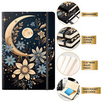LABON Cahier d'écriture magique Witchcore Botanical Moon Flowers Celestial Witchy Hardcover Notebook Journal