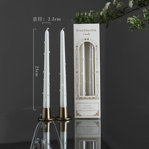 XS9222 Pearl Taper Candles Tall Unscented Handmade <strong>White</strong> Candles Long Burning Elegant <strong>Candlesticks</strong> for Wedding Dinner Home Decor - Product Image 6