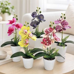 Orquídeas Phalaenopsis Artificiales con Maceta de 34 cm de Alto, Decoración para el Hogar y la Oficina, Plantas en Maceta - Product Image 1