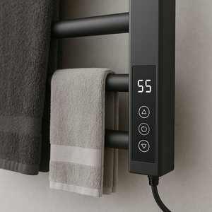 Mini Scaldasalviette Elettrico Nero Opaco in Acciaio Inox SUS304, Asciugasalviette da Parete Riscaldato per Uso Domestico e Bagno - Product Image 4