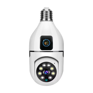Caméra de sécurité domestique à double objectif E27, enregistreur vidéo, vision nocturne Wifi, audio bidirectionnel, caméra de sécurité avec prise de courant PTZ - Product Image 1