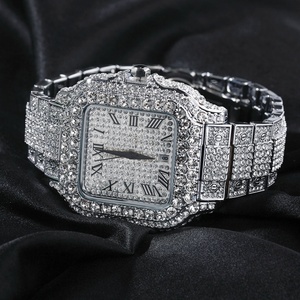 Reloj Unisex de Alta Calidad con Estilo Brillante, Reloj de Lujo para Hombre con Moissanita, Números Romanos, Resistente al Agua - Product Image 1