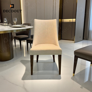 Chaise de salle à manger moderne nordique en tissu durable avec pieds en bois pour villa et hôtel, usage domestique, <span class=keywords><strong>design</strong></span> léger - Product Image 3