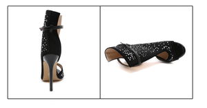 <span class=keywords><strong>Liu</strong></span> Ming nuevos productos al por mayor 2024 Sexy ahueca hacia fuera los zapatos de vestir de verano para mujer fiesta Rhinestone negro Peep Toe tacones altos - Product Image 6