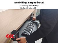 Plateau de clavier coulissant ergonomique en métal moderne à clipser pour bureau - Meuble de bureau pour atelier