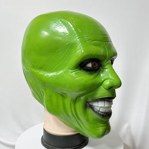 Máscara de <span class=keywords><strong>Disfraz</strong></span> de Loki Verde, Personaje de Película, Jim, <span class=keywords><strong>Disfraz</strong></span> de Cosplay, Látex Suave, Máscara de Carnaval - Product Image 2