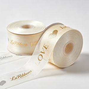 OEKO TEX 100 Certified 38mm Gold Silver Foil Printing Organza <b>Ribbon</b> Roll for Holiday Handmade Flower Packaging - Product Image 2