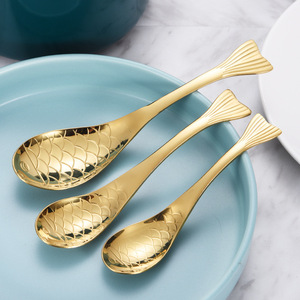 עיצוב חדש Kooi דג ים נירוסטה כפית קפה מיני כפית גלידה-כדור מתכת קטן למדידת מתנות - Product Image 1