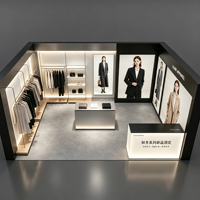 Stand d'exposition modulaire en forme de L rétroéclairé avec éclairage LED, présentoir mural pour vêtements, idéal pour les événements