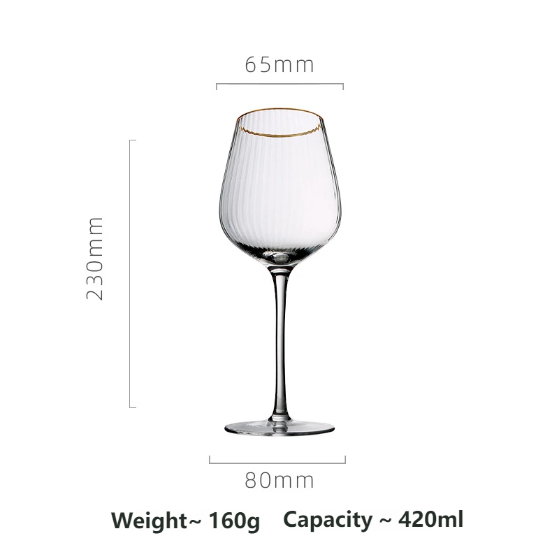 Phnom penh vertical pattern short red wine glass