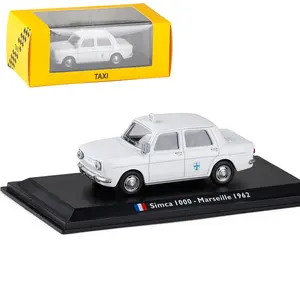1:43 스케일 아크릴 상자 Simca 1000 택시 1962 TAXI 자동차 장난감 합금 다이 캐스트 금속 자동차 차량 시뮬레이션 컬렉션 모델 선물