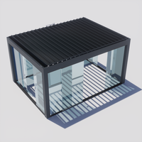 Venta directa de fábrica, toldo de pérgola de aleación de aluminio para jardín, Patio, pérgola hecha a medida con puerta de vidrio
