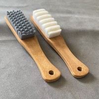 Cepillo de Limpieza con Cerdas de PBT Duraderas y Mango de Bambú Natural, Diseño Ergonómico, No Raya, para Cocina y Baño