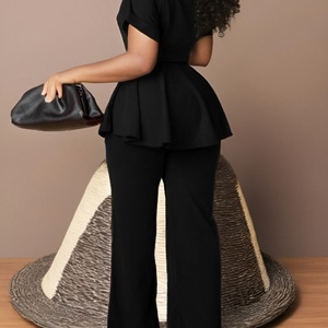 Conjunto de Dos Piezas con Estampado de Leopardo Negro, Estilo Vintage, para Mujer Talla Grande, Top y Shorts, Talla XXL, Ropa hasta la Rodilla, Nueva Llegada 2026 - Product Image 4