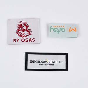 Étiquettes de vêtements tissées blanches de luxe personnalisées recyclées lavables populaires Étiquettes de logo pour vêtements de <span class=keywords><strong>polo</strong></span> t-shirt - Product Image 3