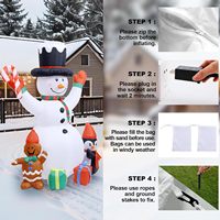 Prix Usine Innovation Bonhomme de Neige Gonflable LED 1,8M en Polyester Réutilisable Accessoire Amusant Lumineux pour Jardin Nocturne