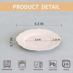 Assiettes et plats en porcelaine fine, céramique, nouvelle porcelaine à la cendre d'os, blanc pur, pour restaurant, hôtel, dîner, dessert et accompagnement, vente en gros à prix abordable - Product Image 3