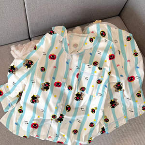 Pijamas <span class=keywords><strong>de</strong></span> dibujos animados <span class=keywords><strong>de</strong></span> <span class=keywords><strong>pingüino</strong></span> a rayas Top y pantalones <span class=keywords><strong>de</strong></span> manga larga para <span class=keywords><strong>mujer</strong></span> Homewear Conjunto <span class=keywords><strong>de</strong></span> dos piezas al por mayor - Product Image 3