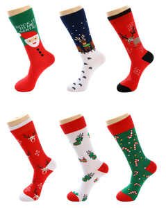 Chaussettes <span class=keywords><strong>de</strong></span> Noël personnalisées en coton tissé <span class=keywords><strong>de</strong></span> haute qualité pour hommes, collection Printemps 2026, coloris blanc et noir - Product Image 1