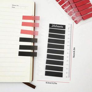 สติ๊กเกอร์ติดโน้ตหลากสีสะดุดตา PET พร้อมไม้บรรทัด 200 แผ่น/ชุด แถบดัชนีสีทึบโปร่งใส จำเป็นต้องมี - Product Image 2