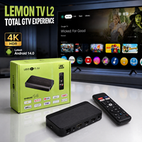 BOXPUT Lemon TV L2 TV Box Android 14 H618 4K 2.4G 5G WIFI6 BT 5.4 GTV OS 1 unidad MOQ Logotipo de arranque personalizado Animación TV CMS App Push ODM