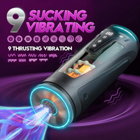 Automatischer Masturbator für Männer mit Teleskop-Vibration, Heizfunktion und LCD-Anzeige - Sexmaschine für Übungen