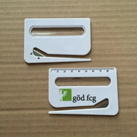 Ouvre-lettre multifonction 3 en 1 personnalisé en plastique avec loupe, règle, ouvre-enveloppe et mini couteau utilitaire