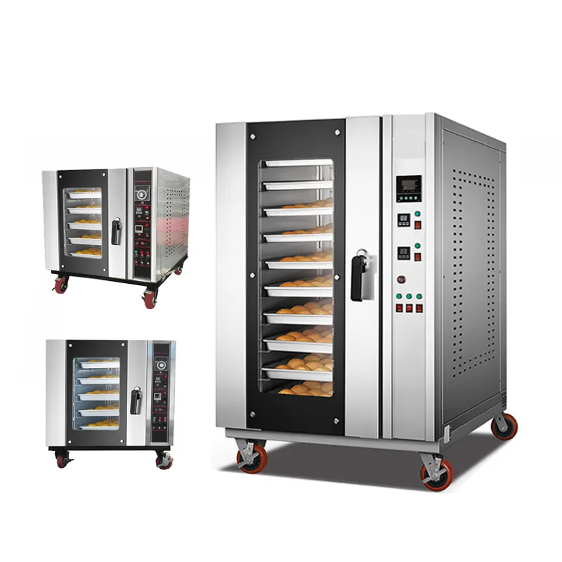 أجهزة مطبخ تجارية الهواء الساخن 8 طبقات الغاز الفرن الحراري مع البخار للبيع السعر ، الحراري فرن كهربائي 5 صينية