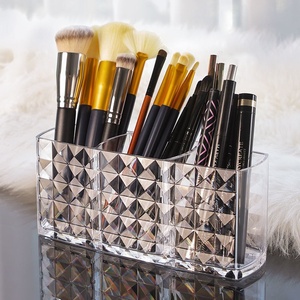 Trasparente <span class=keywords><strong>a</strong></span> <span class=keywords><strong>tre</strong></span> <span class=keywords><strong>scomparti</strong></span> pennelli per il trucco rossetto scatole contenitore semplice portapenne acrilico PET Celebrity Design - Product Image 3