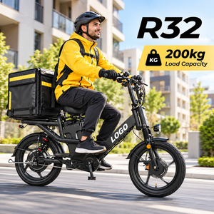 Vélo électrique de livraison de nourriture sur mesure OEM, 48V 32Ah 750W, frein hydraulique 180mm, double suspension, alarme antivol, vélo cargo R32 - Product Image 1