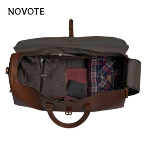 Borsa da Viaggio in Pelle di Vacchetta Stile Retrò Grande Capacità OEM/ODM Borsa Weekend Outlet di Fabbrica NOVOTE - Product Image 5