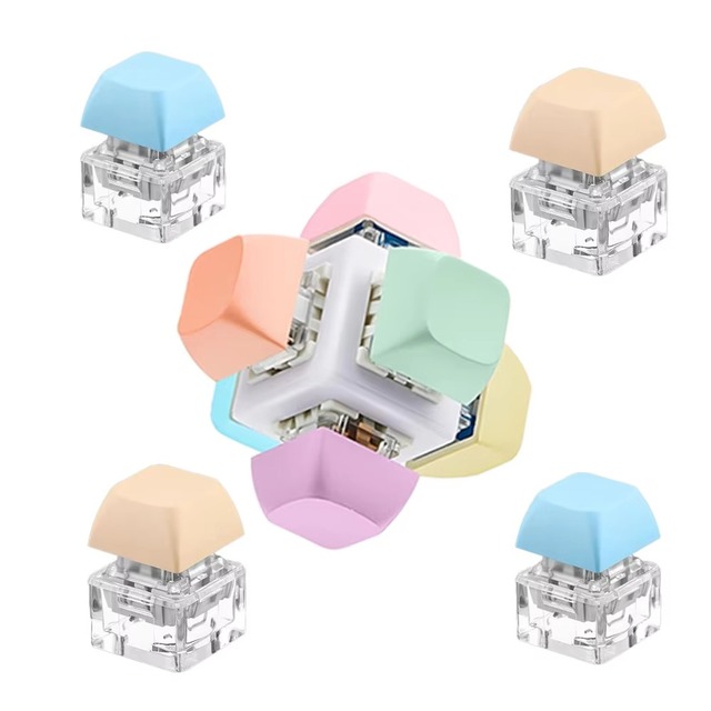Custom Mechanical Keyboard Key Clicker,RGB LED Light Stress Relief Fidget Toy,High Quality Tactile Switch Keychain for Bag Charm