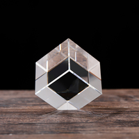 Bloque de Cristal K9 de 60 mm con Esquinas Cortadas, Cubo de Vidrio Transparente de 6 cm para Máquina Láser 3D Xtool, Grabado UV