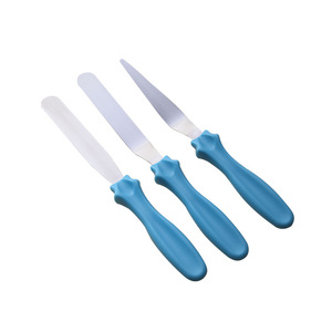 Yolecen - Juego de 3 Espátulas de <span class=keywords><strong>Acero</strong></span> <span class=keywords><strong>Inoxidable</strong></span> para Repostería, Espátula para Mantequilla y Pastel con Mango Colorido, Utensilio para Hornear - Product Image 3