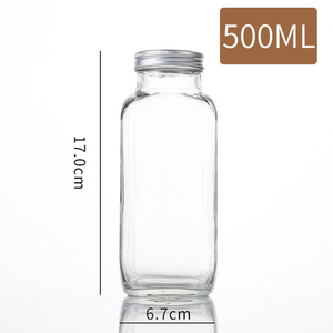 Thương Mại 500Ml Flint <span class=keywords><strong>Glass</strong></span> Nước Giải Khát Chai Vuông <span class=keywords><strong>Glass</strong></span> Juice Chai Chai Thủy Tinh Bao Bì Cho Đồ Uống - Product Image 5