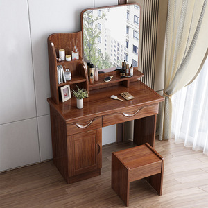 Okusu Furniture Solid Wood <b>Dressing</b> <b>Table</b> 1000mm Modern Chinese Style With Mirror And <b>Storage</b> <b>For</b> Bedroom - Product Image 2