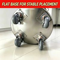 Poubelle commerciale en acier inoxydable 304 certifiée NSF, finition polie, avec roulettes, pour extérieur, 50L/100L, pour cuisine