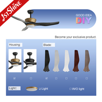 1stshine LED ventilateur de plafond orient LED éclairage bureau 220V économie d'énergie cuivre ventilateur de plafond lumière