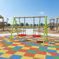 Nouvelle conception de balançoire extérieure en plastique à deux places pour enfants, pour parcs d'aventure et centres commerciaux