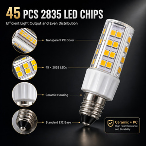 หลอดไฟ LED E12 2.5W COB ปรับความสว่างได้ 250-280LM AC 120V/230V 360 องศา CE ETL RoHS 15000H รับประกัน 2 ปี - Product Image 4