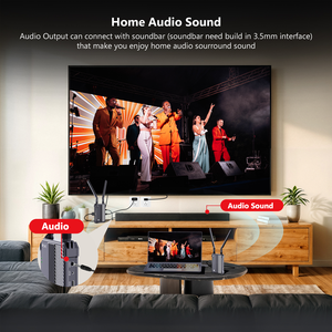 Беспроводной видеопередатчик-приемник 4K с двумя выходами HDMI, 1150 футов/350 метров, 2.4ГГц/5ГГц, H.265, аудиопорт 3.5мм, задержка 0.1 с - Product Image 4