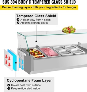 Bảng Top salad Bar Prep Countertop salad Bar tủ lạnh hiển thị truy cập hàng đầu salad Bar Cooler - Product Image 4