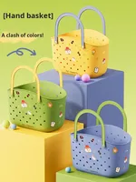 Panier de rangement pour salle de bain avec poignée - Organisateur portable multifonctionnel rectangulaire en plastique PP pour le rangement des articles de toilette en dortoir