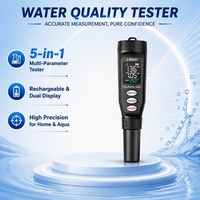 Stylo testeur de qualité de l'eau rechargeable 5-en-1 Jubway, mesureur de TDS, pH, EC, sel et température pour l'eau potable, les aquariums et l'hydroponie